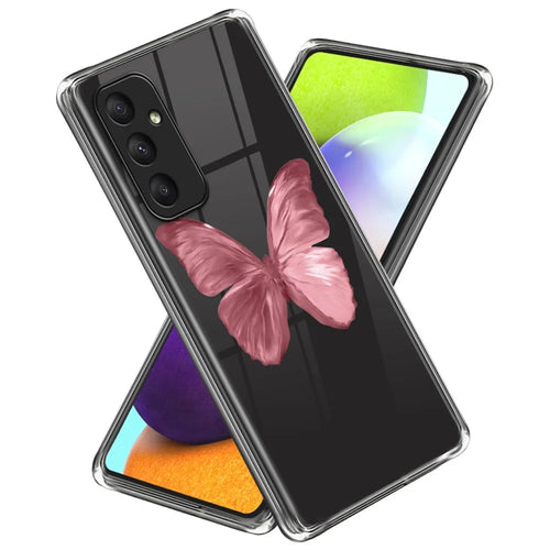 For Samsung Galaxy A55 5G Case TPU IMD Pattern Printing Protective Cover - Pink Butterfly - 1