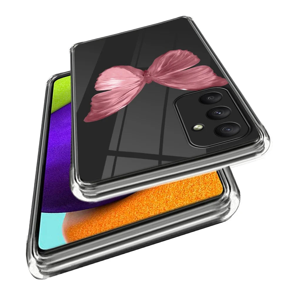 For Samsung Galaxy A55 5G Case TPU IMD Pattern Printing Protective Cover - Pink Butterfly - 2