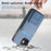 C1-11 for iPhone 11 Case Kickstand Carbon Fiber Texture Smart Phone Cover - Blue - 5
