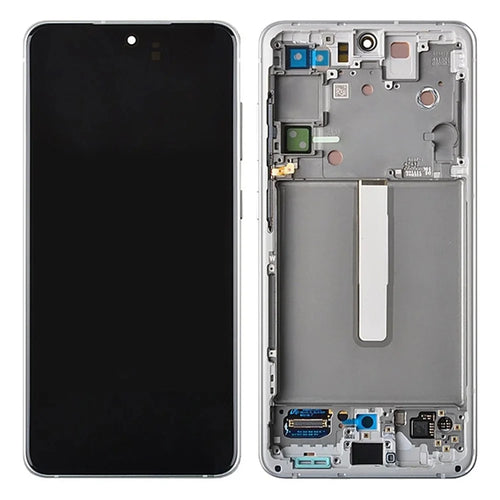 For Samsung Galaxy S21 FE 5G Grade B AMOLED Screen and Digitizer Assembly + Frame (without Logo) - White - 1