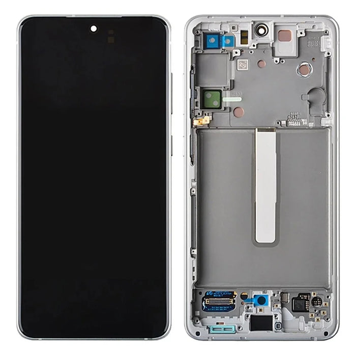 For Samsung Galaxy S21 FE 5G Grade B AMOLED Screen and Digitizer Assembly + Frame (without Logo) - White - 1