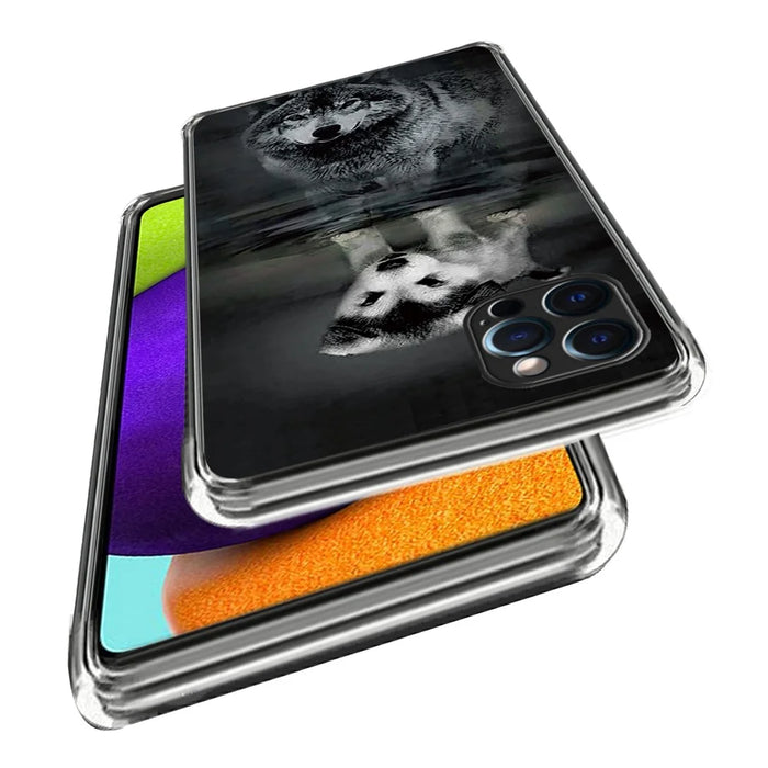 For iPhone 15 Pro Phone Case Pattern Printed Slim TPU Phone Cover - Dog and Wolf - 2