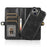 For iPhone 15 Case Detachable 2-in-1 Wallet TPU+PU Phone Cover with Strap - Black - 3