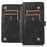 For iPhone 15 Case Detachable 2-in-1 Wallet TPU+PU Phone Cover with Strap - Black - 4
