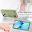 Y3 for iPhone 13 Wallet Case Ring Kickstand Zipper Purse Phone Cover - Mint Green - 7