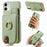 Y3 for iPhone 11 Phone Case Wallet Pouch with Card Slots Ring Holder - Mint Green - 1