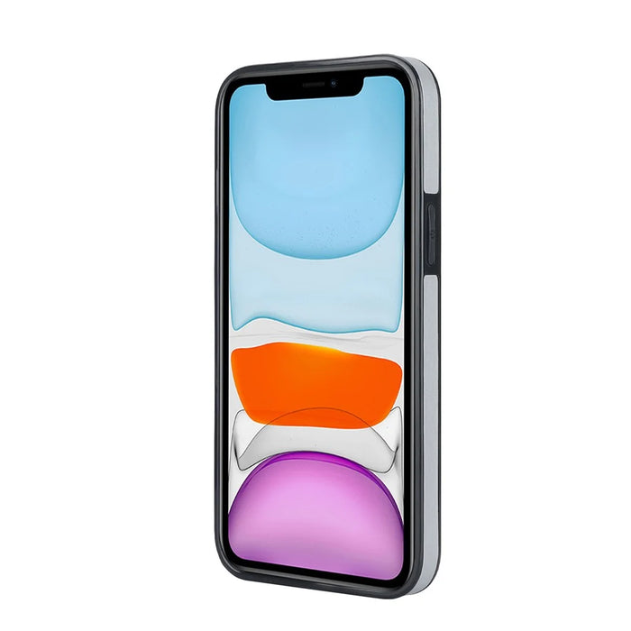For iPhone 11 Pro Wave Pattern Cell Phone Case PU+TPU Wristband Cover - Silver - 2