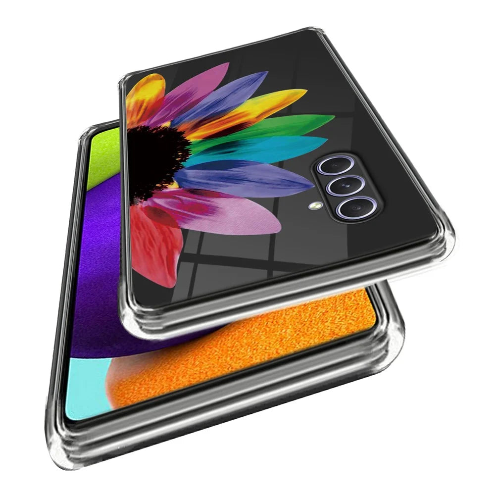 For Samsung Galaxy A54 5G Phone Cover Pattern Printed IMD Soft TPU Case - Colorful Flower - 2