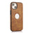 For iPhone 13 6.1 inch Cell Phone Case Logo View Design TPU+PU Leather Shockproof Back Cover - Brown - 2
