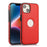 For iPhone 13 mini 5.4 inch Cell Phone Case Logo View Design PU Leather+TPU Drop-proof Back Cover - Red - 1