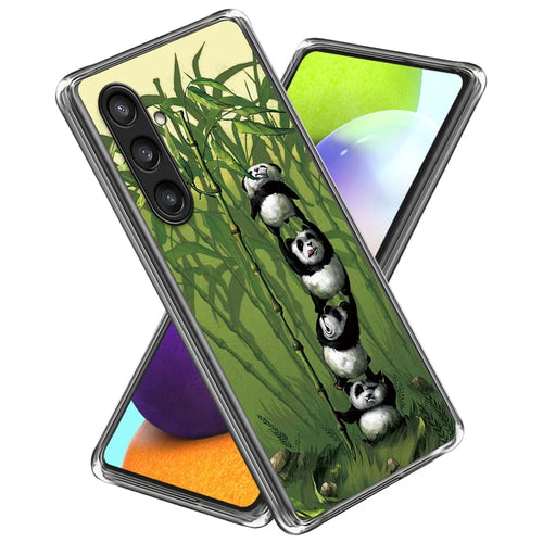 For Samsung Galaxy S23 FE Phone Case Protective Cover IMD Pattern Printing - Stacking Pandas - 1