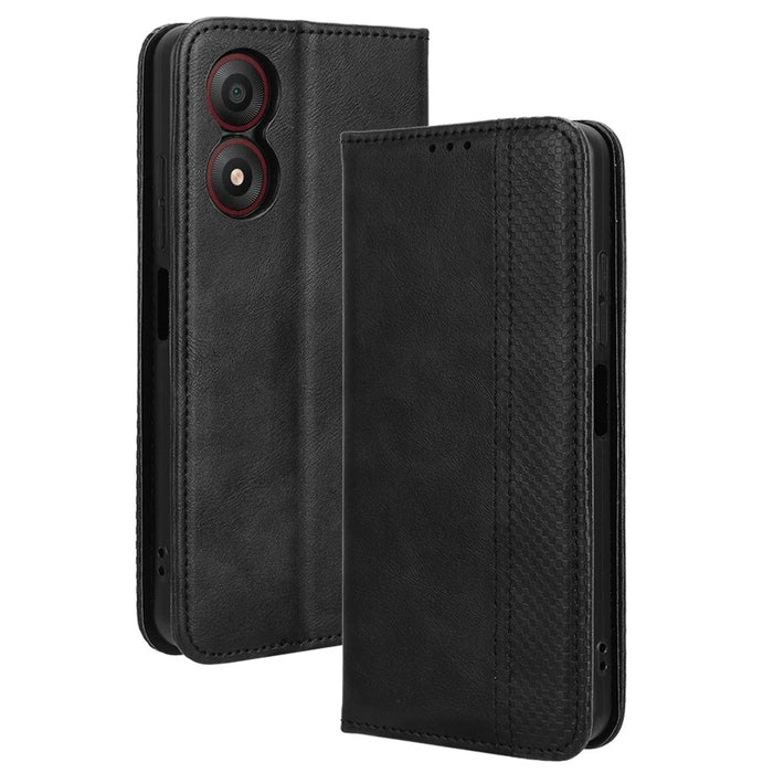 Wallet Case for ZTE Blade A34 Leather Phone Cover Magnetic Closing - Black - 1