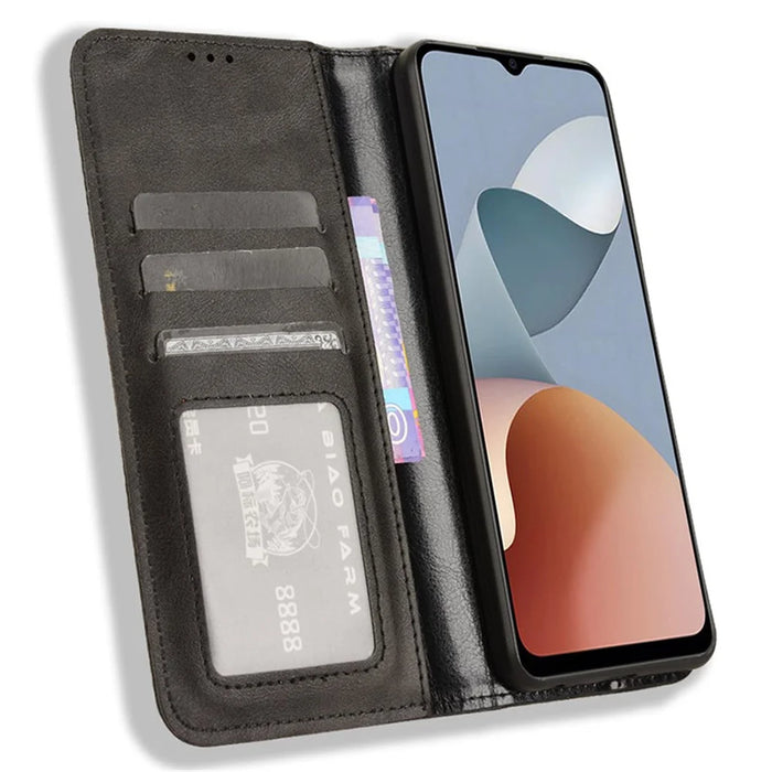 Wallet Case for ZTE Blade A34 Leather Phone Cover Magnetic Closing - Black - 2