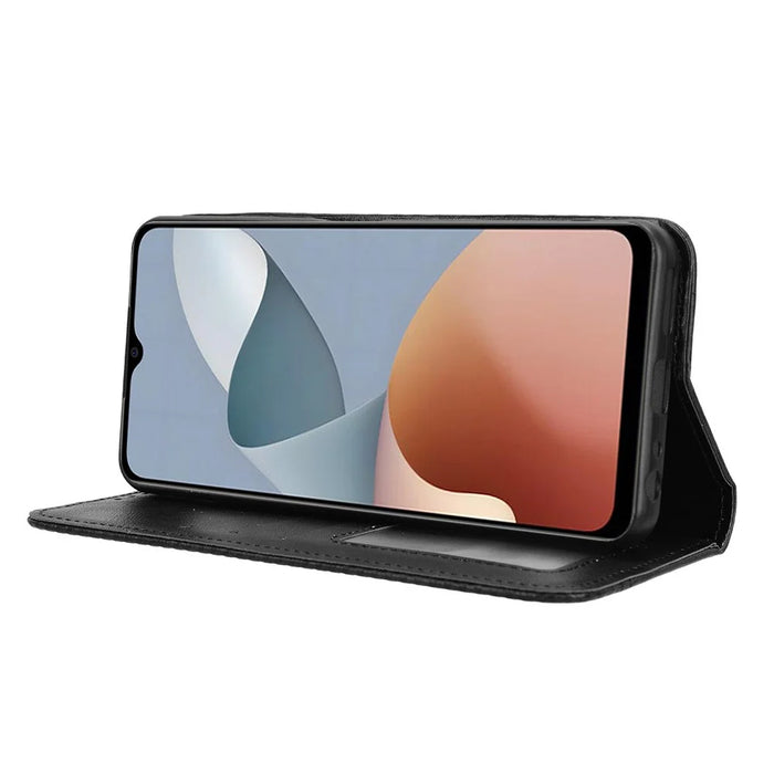 Wallet Case for ZTE Blade A34 Leather Phone Cover Magnetic Closing - Black - 3