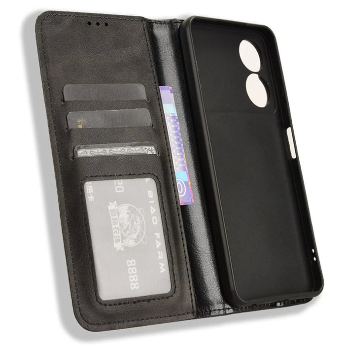 Wallet Case for ZTE Blade A34 Leather Phone Cover Magnetic Closing - Black - 5