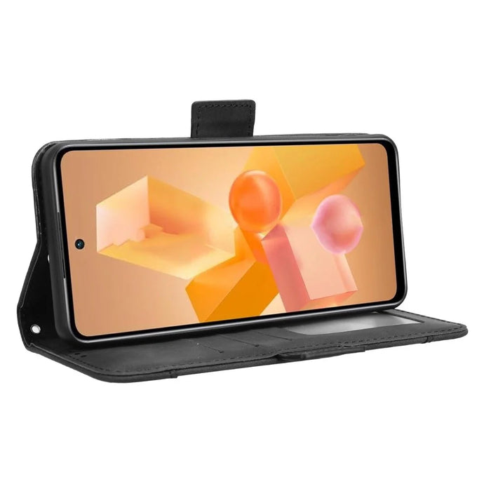 For Infinix Hot 40i X6528B Leather Wallet Phone Case with Multiple Card Slots - Black - 4