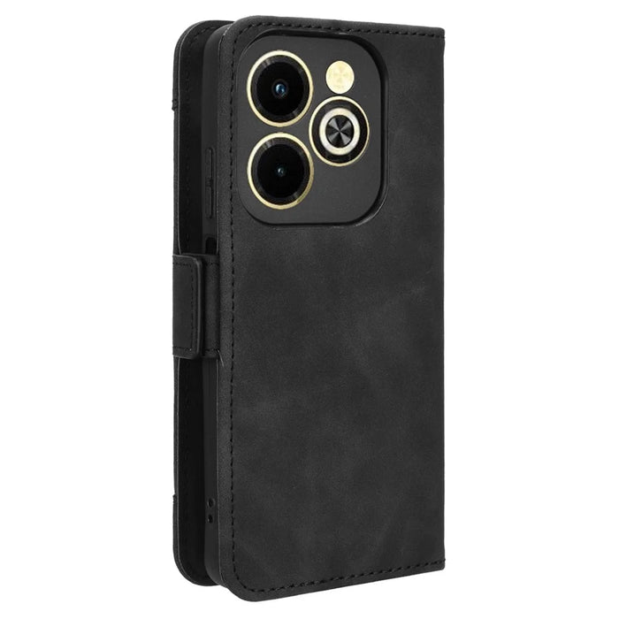 For Infinix Hot 40i X6528B Leather Wallet Phone Case with Multiple Card Slots - Black - 7