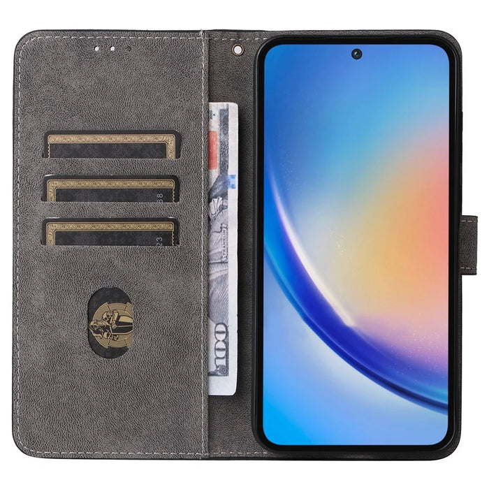 For Samsung Galaxy A35 5G Leather Wallet Case RFID Blocking Phone Cover - Brown - 2