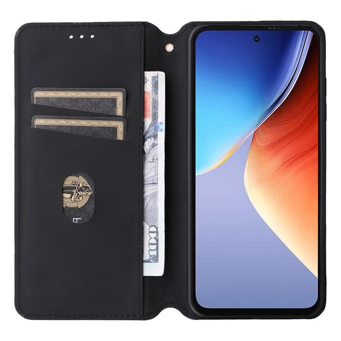 For Blackview A96 Leather Case Wallet Cover Magnetic Auto Closing - Black - 2