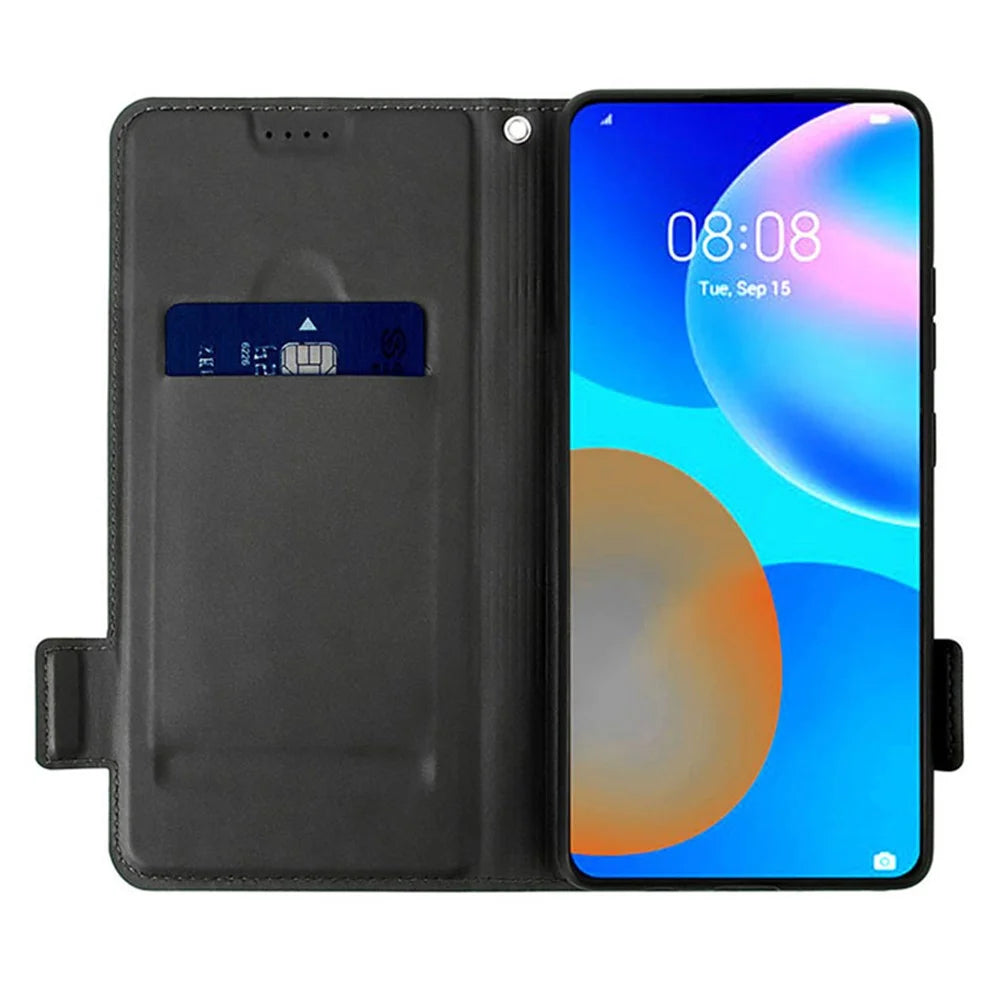 For Samsung Galaxy S24+ Flip Stand Phone Cover Shockproof Card Slot PU Leather Phone Case - Black - 2