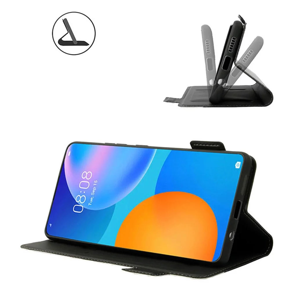 For Samsung Galaxy S24+ Flip Stand Phone Cover Shockproof Card Slot PU Leather Phone Case - Black - 3