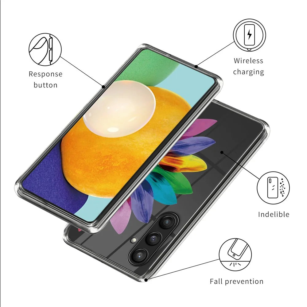 For Samsung Galaxy S24+ TPU Case Pattern Printed Anti-scratch Phone Cover - Colorful Flower - 3