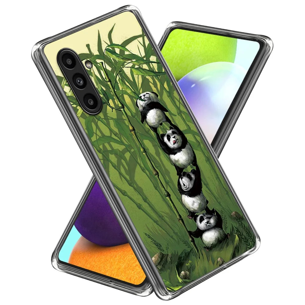For Samsung Galaxy A14 4G / 5G TPU Case Pattern Printing Mobile Phone Cover - Stacking Pandas - 1