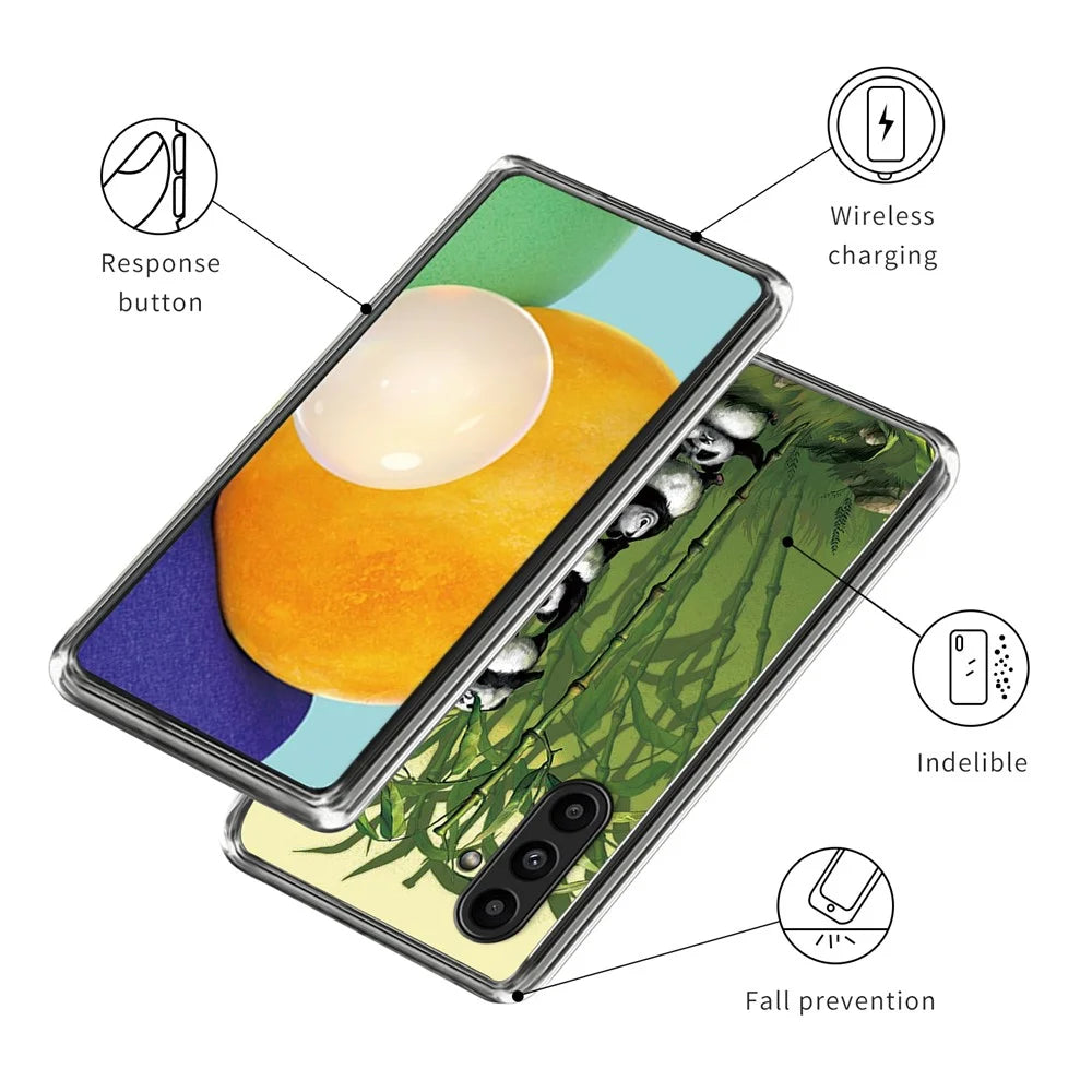 For Samsung Galaxy A14 4G / 5G TPU Case Pattern Printing Mobile Phone Cover - Stacking Pandas - 3