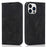 For iPhone 15 Pro Max Magnetic Phone Case PU Leather Shockproof Stand Cover - Black - 1