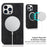 For iPhone 15 Pro Max Magnetic Phone Case PU Leather Shockproof Stand Cover - Black - 4