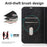 For iPhone 15 Pro Max Magnetic Phone Case PU Leather Shockproof Stand Cover - Black - 6