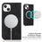 For iPhone 15 Case Leather Card Holder Phone Guard Cover Compatible with MagSafe - Black - 4