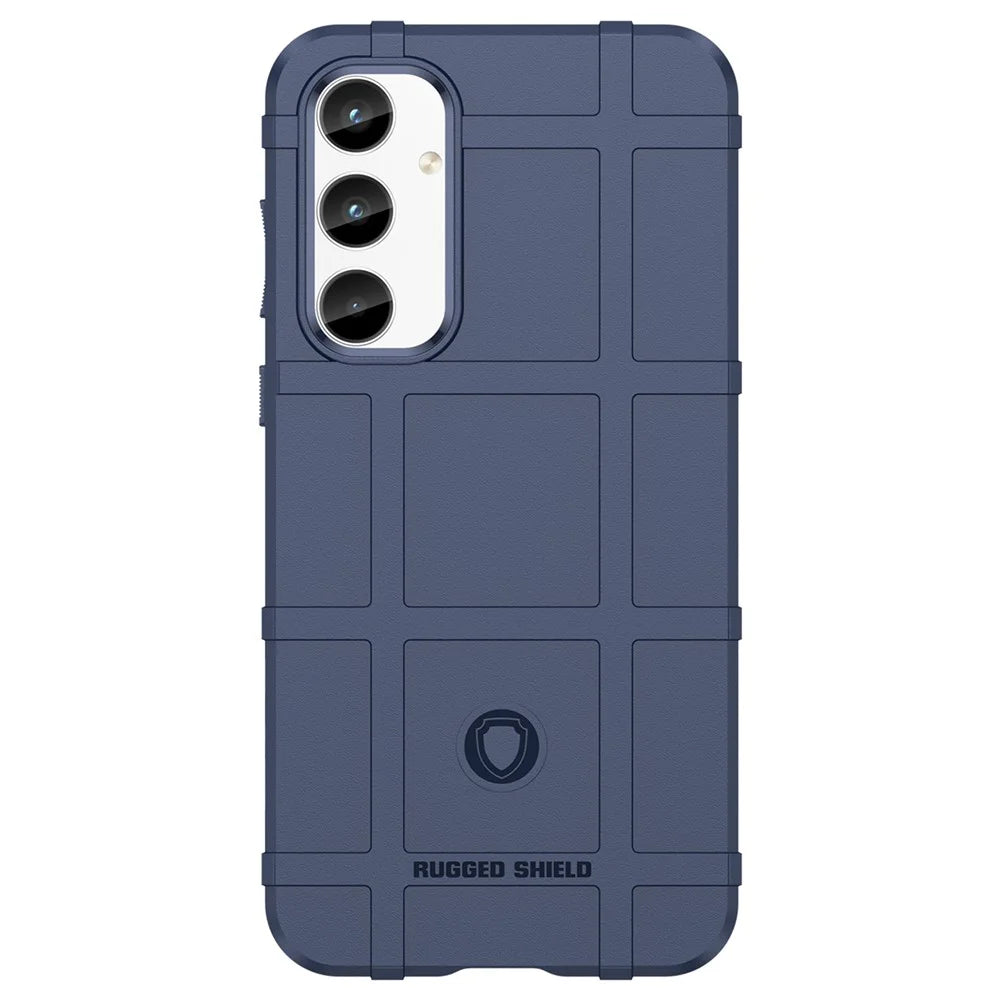 For Samsung Galaxy A35 5G TPU Phone Case Shockproof Cell Phone Cover with Square Grid Texture - Blue - 2