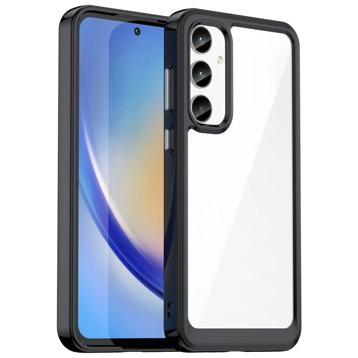 For Samsung Galaxy A35 5G Case TPU+Acrylic Hybrid Phone Cover - Black - 1