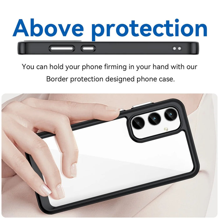 For Samsung Galaxy A35 5G Case TPU+Acrylic Hybrid Phone Cover - Black - 4