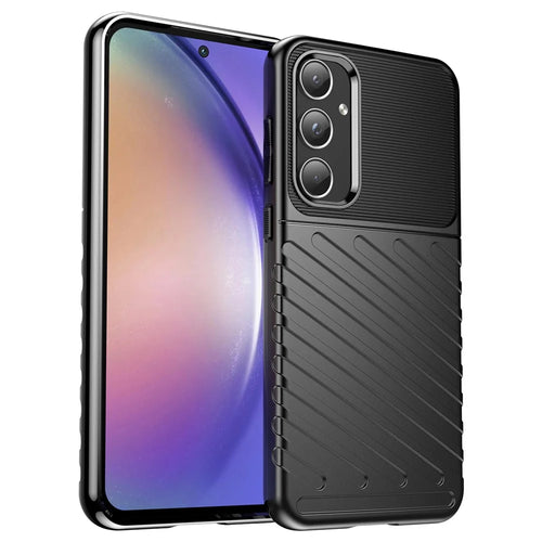 Thunder Series for Samsung Galaxy A55 5G Phone Case Flexible TPU Phone Cover - Black - 1