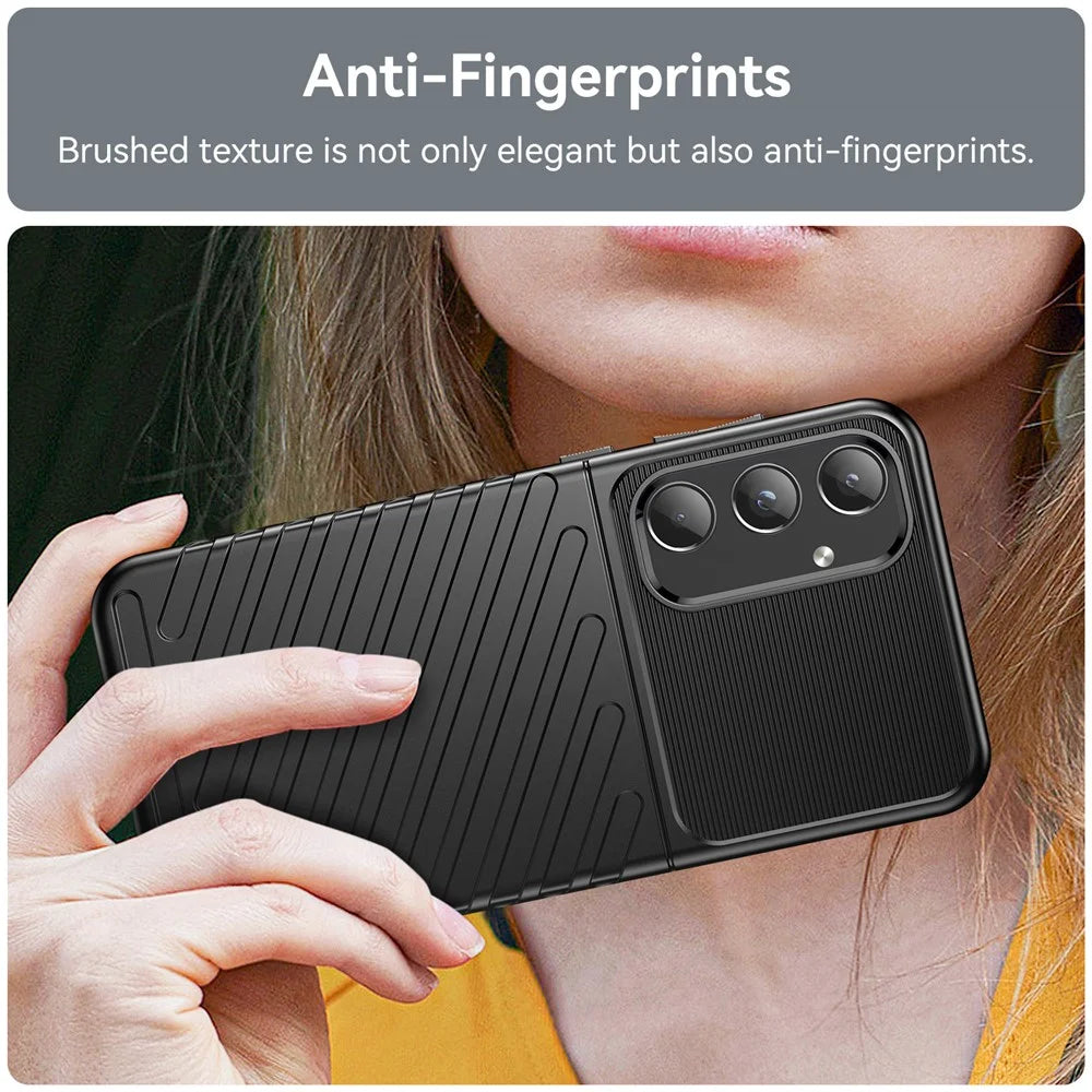 Thunder Series for Samsung Galaxy A55 5G Phone Case Flexible TPU Phone Cover - Black - 5