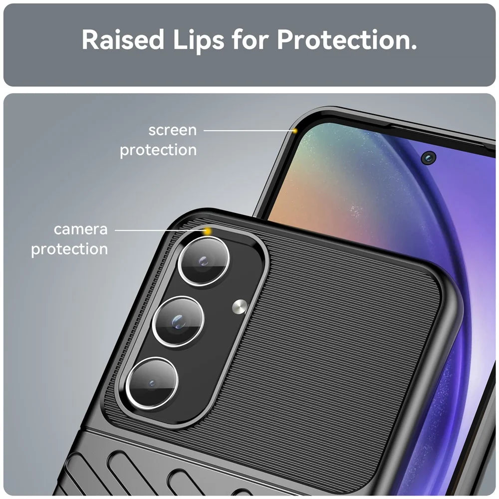 Thunder Series for Samsung Galaxy A55 5G Phone Case Flexible TPU Phone Cover - Black - 6