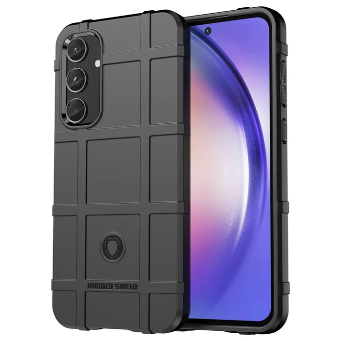 For Samsung Galaxy A55 5G Case Anti-Scratch Square Grid TPU Shell Phone Cover - Black - 1