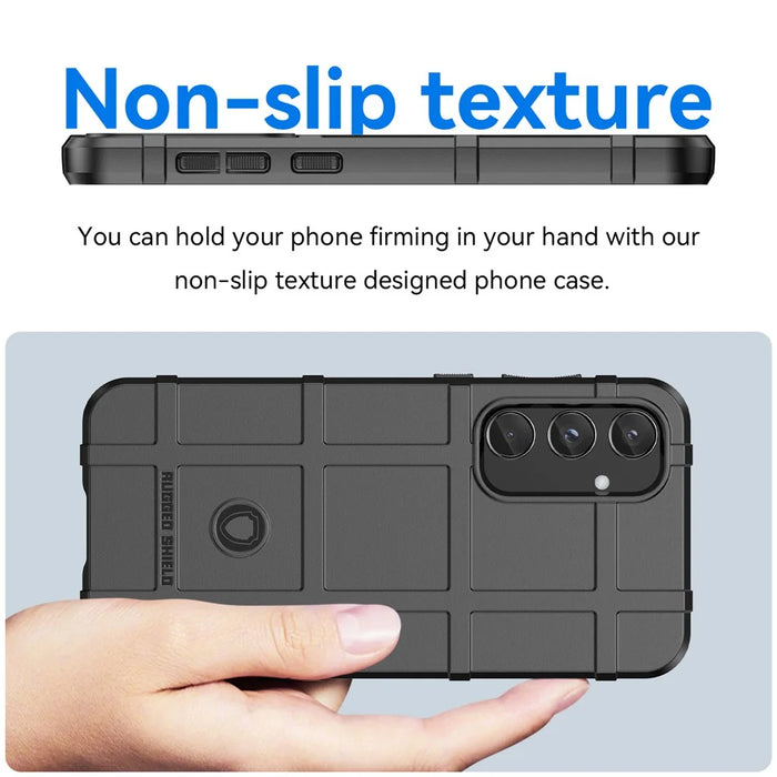 For Samsung Galaxy A55 5G Case Anti-Scratch Square Grid TPU Shell Phone Cover - Black - 4