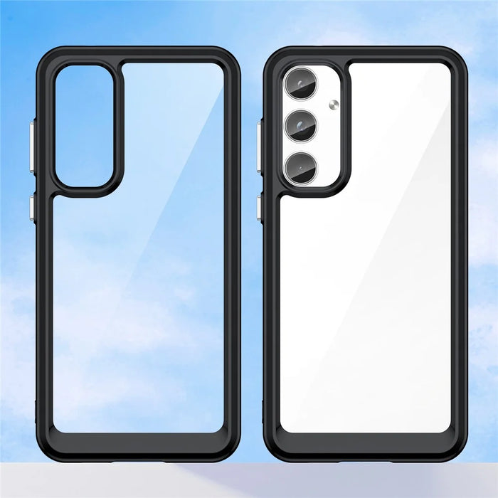 For Samsung Galaxy A55 5G Clear Back Phone Case Shockproof, Drop Proof - Black - 2