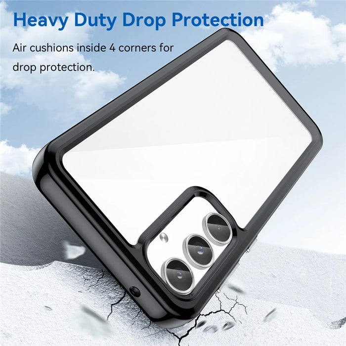 For Samsung Galaxy A55 5G Clear Back Phone Case Shockproof, Drop Proof - Black - 3