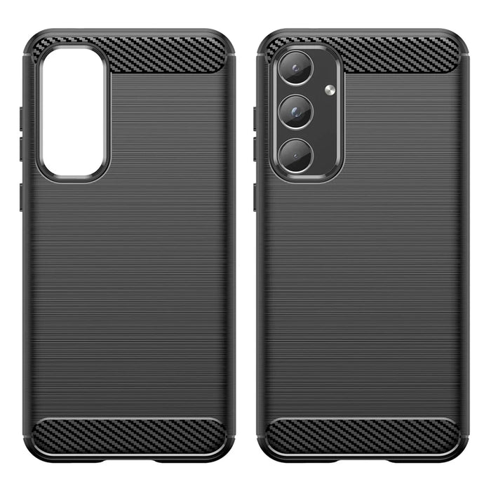 Phone Case For Samsung Galaxy A55 5G Carbon Fiber Texture TPU Phone Cover - Black - 2