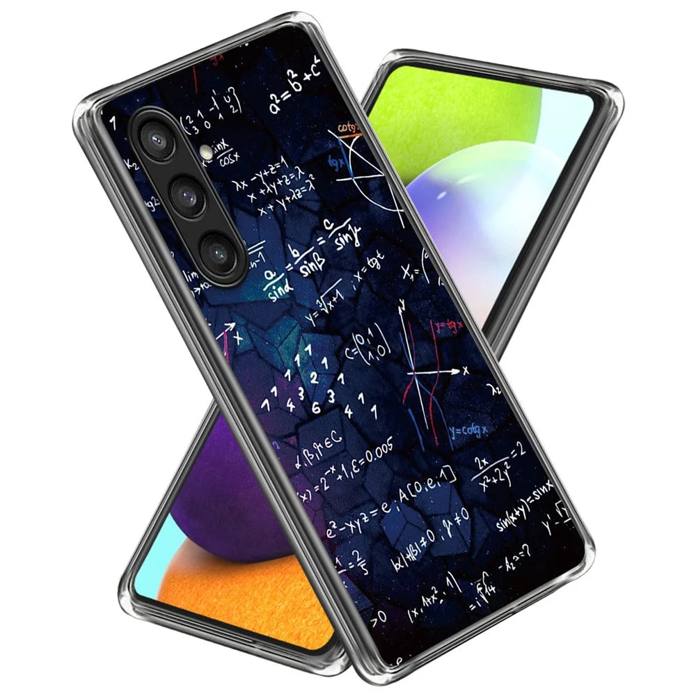 For Samsung Galaxy S24 Phone Case Thin Flexible TPU Back Cover IMD Pattern - Equation - 1