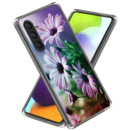 For Samsung Galaxy A25 5G (Global) (161.0 x 76.5 x 8.3mm) Case Pattern Printing TPU Phone Cover - Purple Chrysanthemum - 1