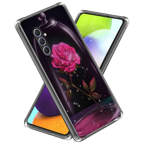 For Samsung Galaxy A54 5G Phone Case with Pattern Ultra Slim Back Cover - Rose - 1
