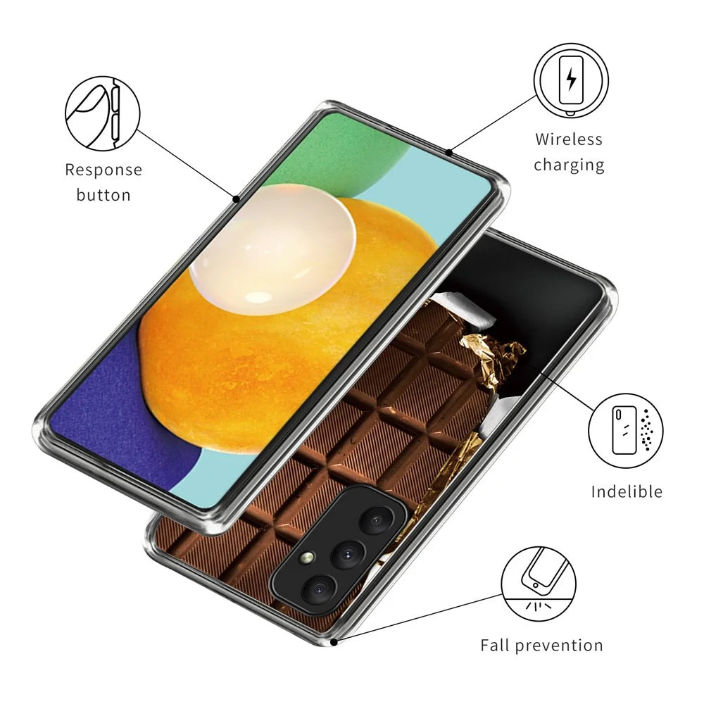 For Samsung Galaxy A35 5G Case Soft TPU Slim Phone Cover Pattern Printing - Chocolate - 3