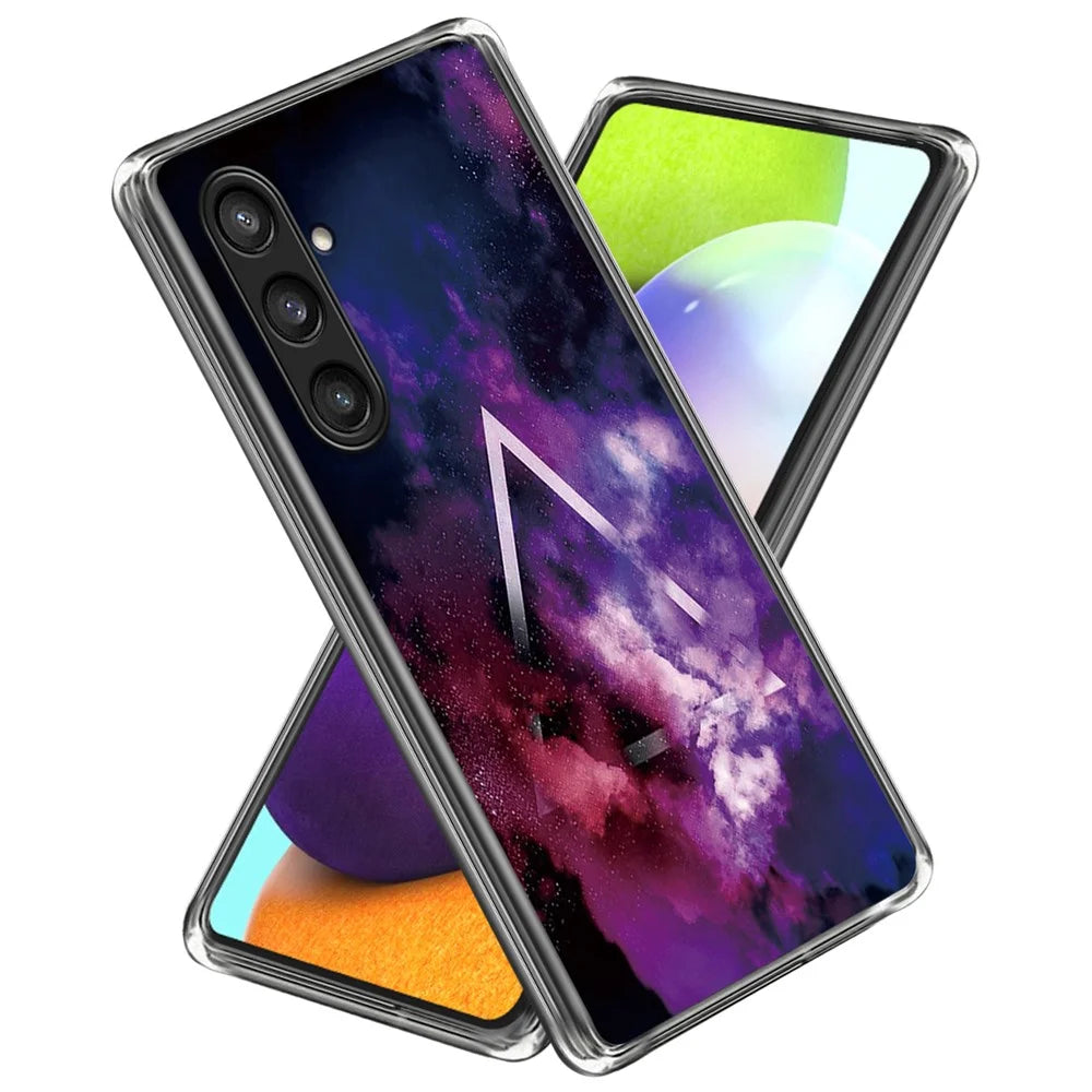 For Samsung Galaxy S23 FE Phone Cover Soft TPU Case with Pattern Printing - Triangle and Fog - 1