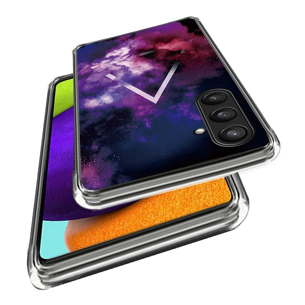 For Samsung Galaxy S23 FE Phone Cover Soft TPU Case with Pattern Printing - Triangle and Fog - 2