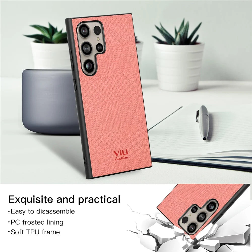 VILI TH Series for Samsung Galaxy S24 Ultra Shockproof Cover Protective Phone Case - Pink - 3